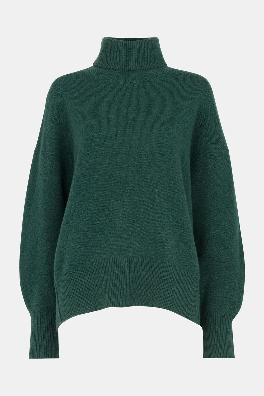 Wool Roll Curved Hem Knit