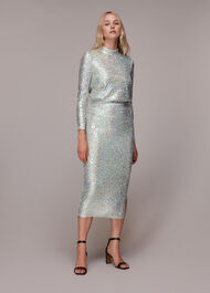High Neck Sequin Top
