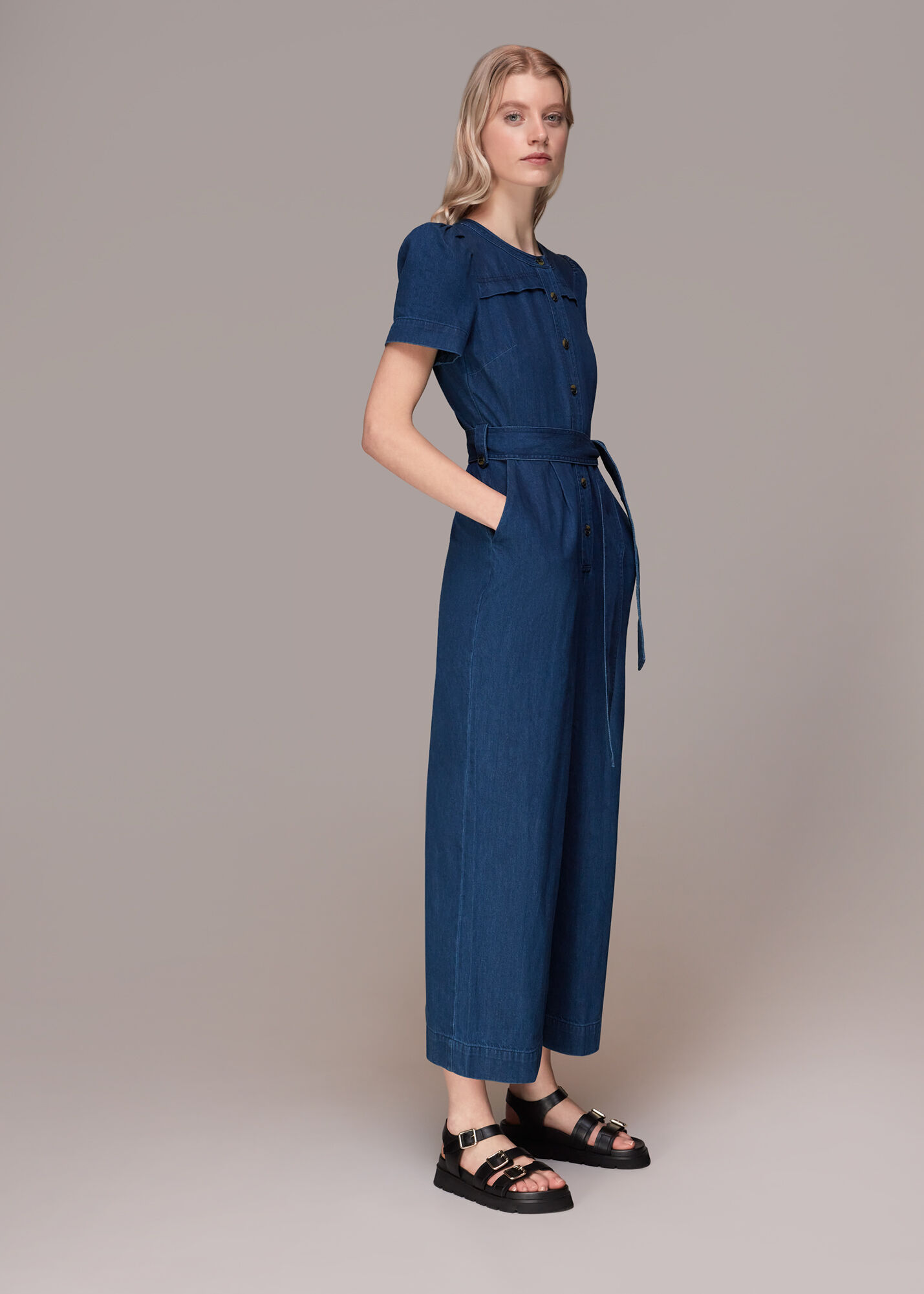 Petite denim jumpsuit uk outlet