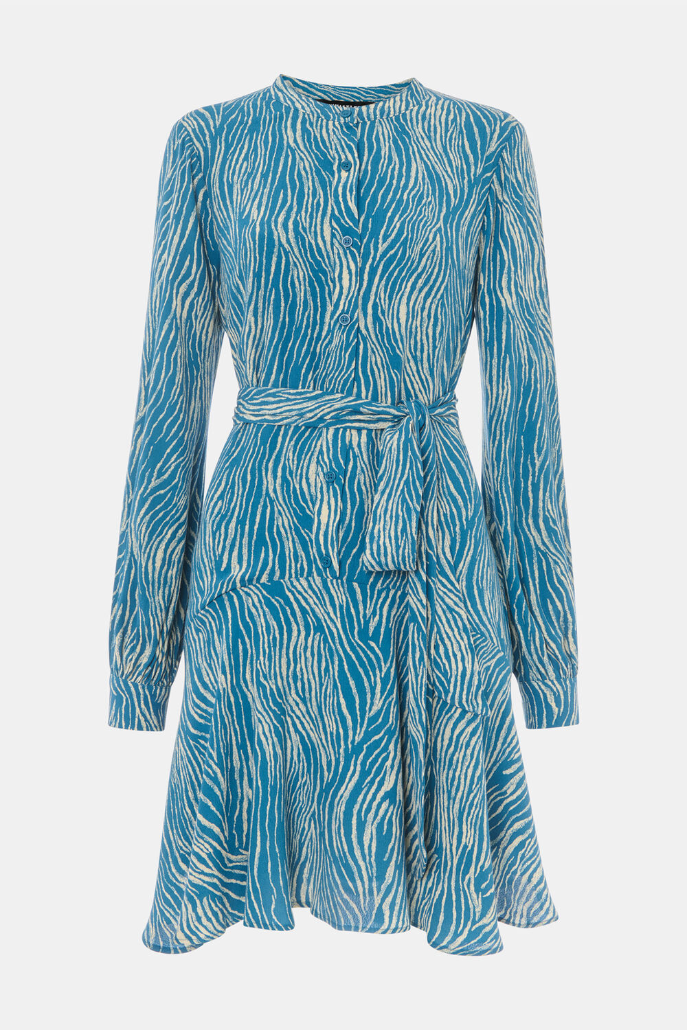 Blue Petite Zebra Flippy Mini Dress