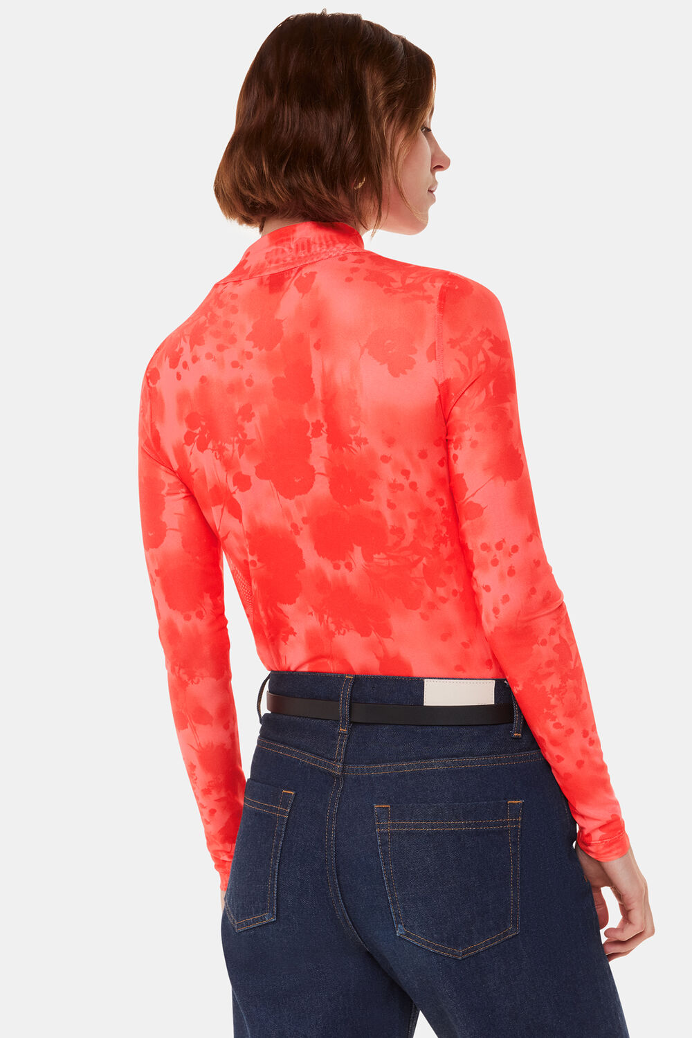 Blurred Blooms Mesh Top