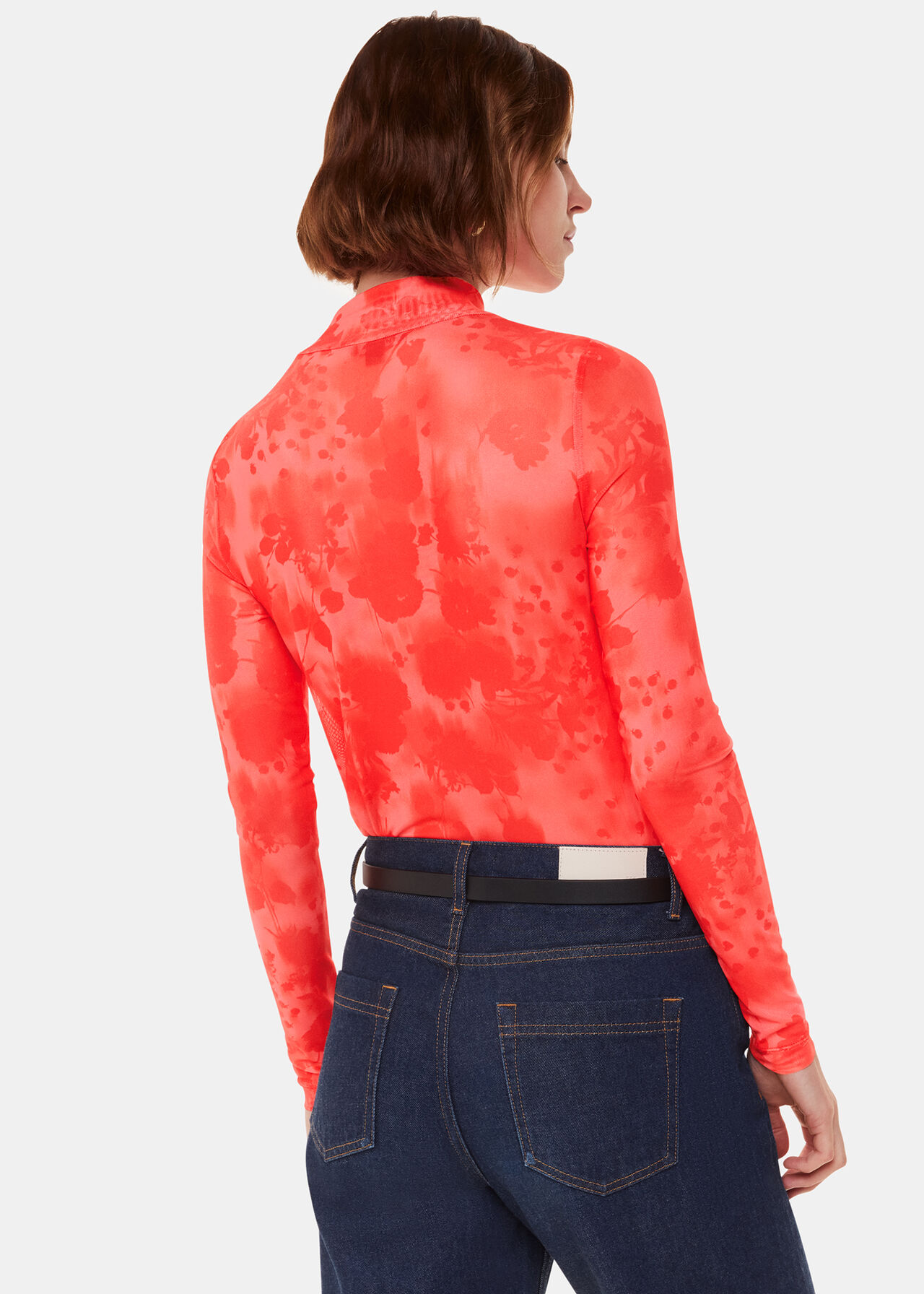 Blurred Blooms Mesh Top