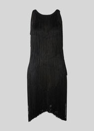 Evena Fringe Detail Dress Black