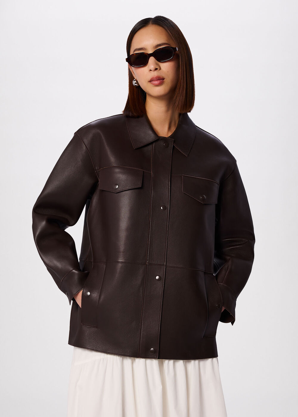Petite Clean Bonded Leather Jacket