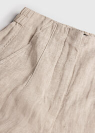 Petite Linen Barrel Leg Trouser