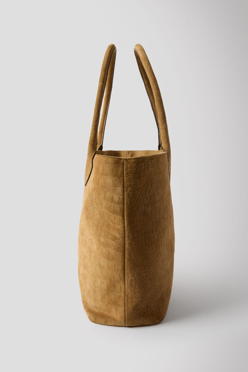 Neutral Leandra Croc Suede Tote Bag