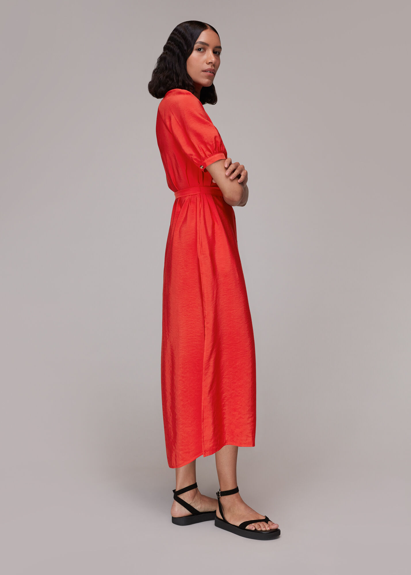 Red Olivia Midi Dress WHISTLES