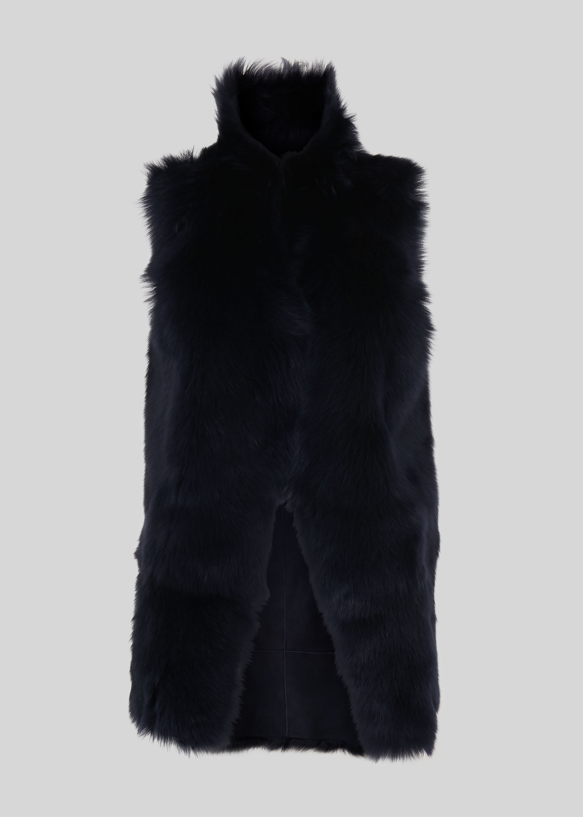 Navy Toscana Sheepskin Gilet | WHISTLES | Whistles UK |