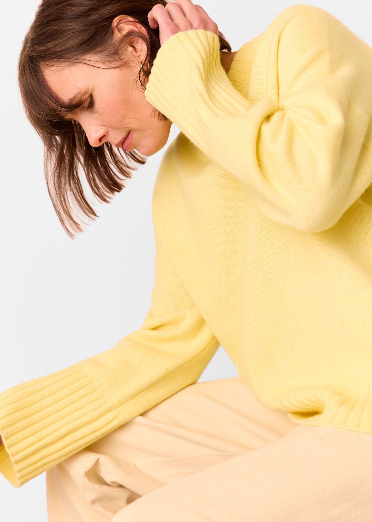 Wool Ribbed Cuff Knit