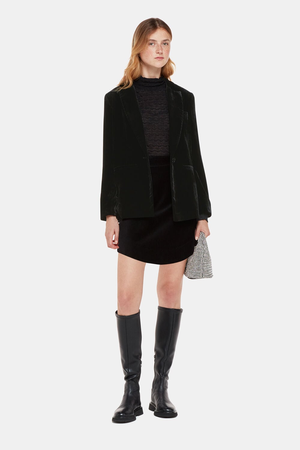 Black Olivia Velvet Blazer