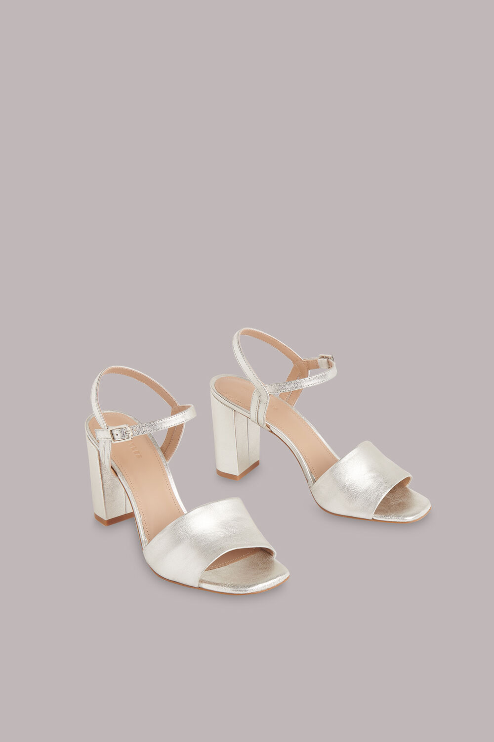 Silver Lilley High Block Heel Sandal