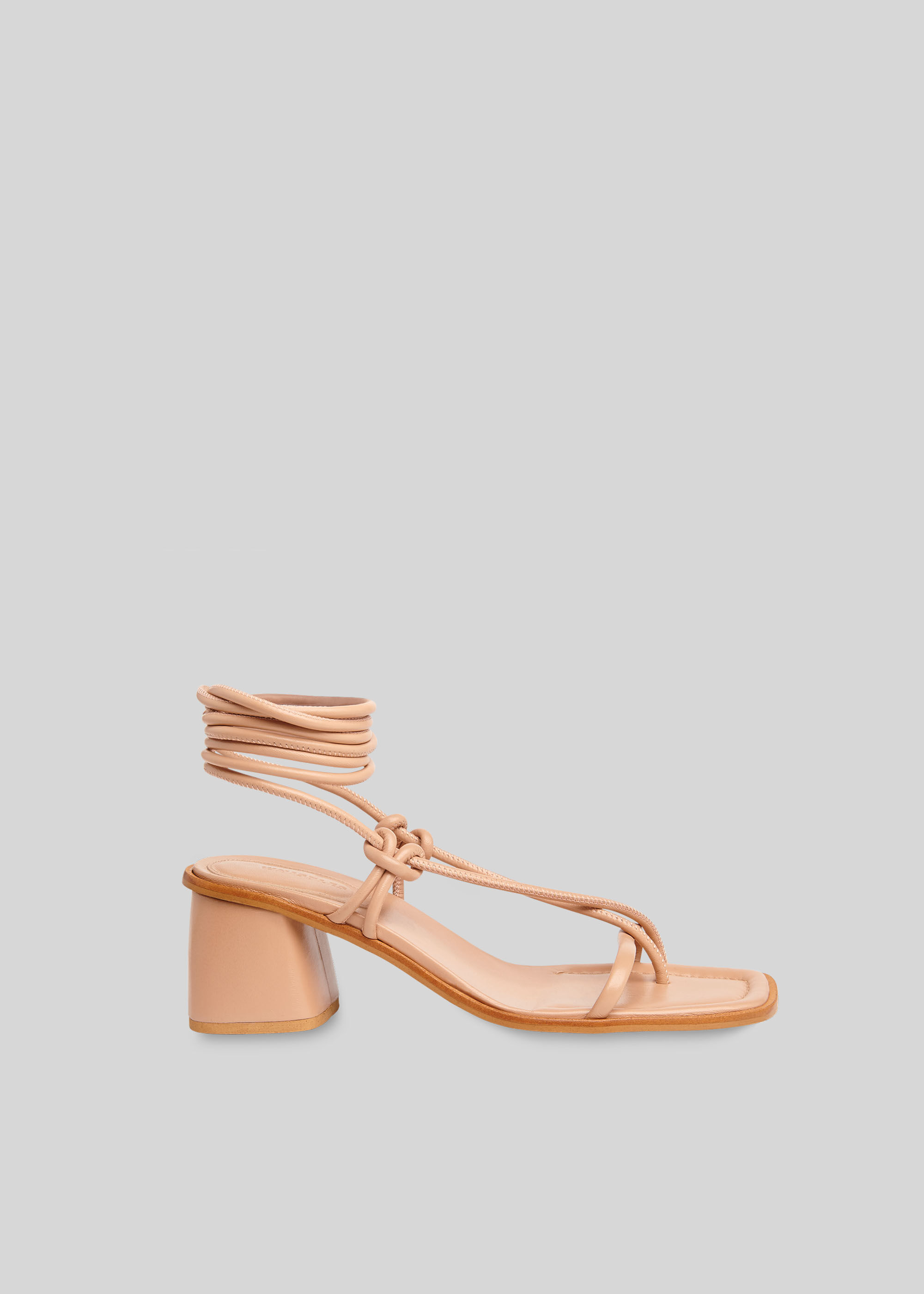 nude tie sandals