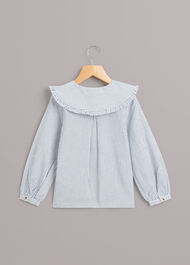 Oversized Collar Stripe Top