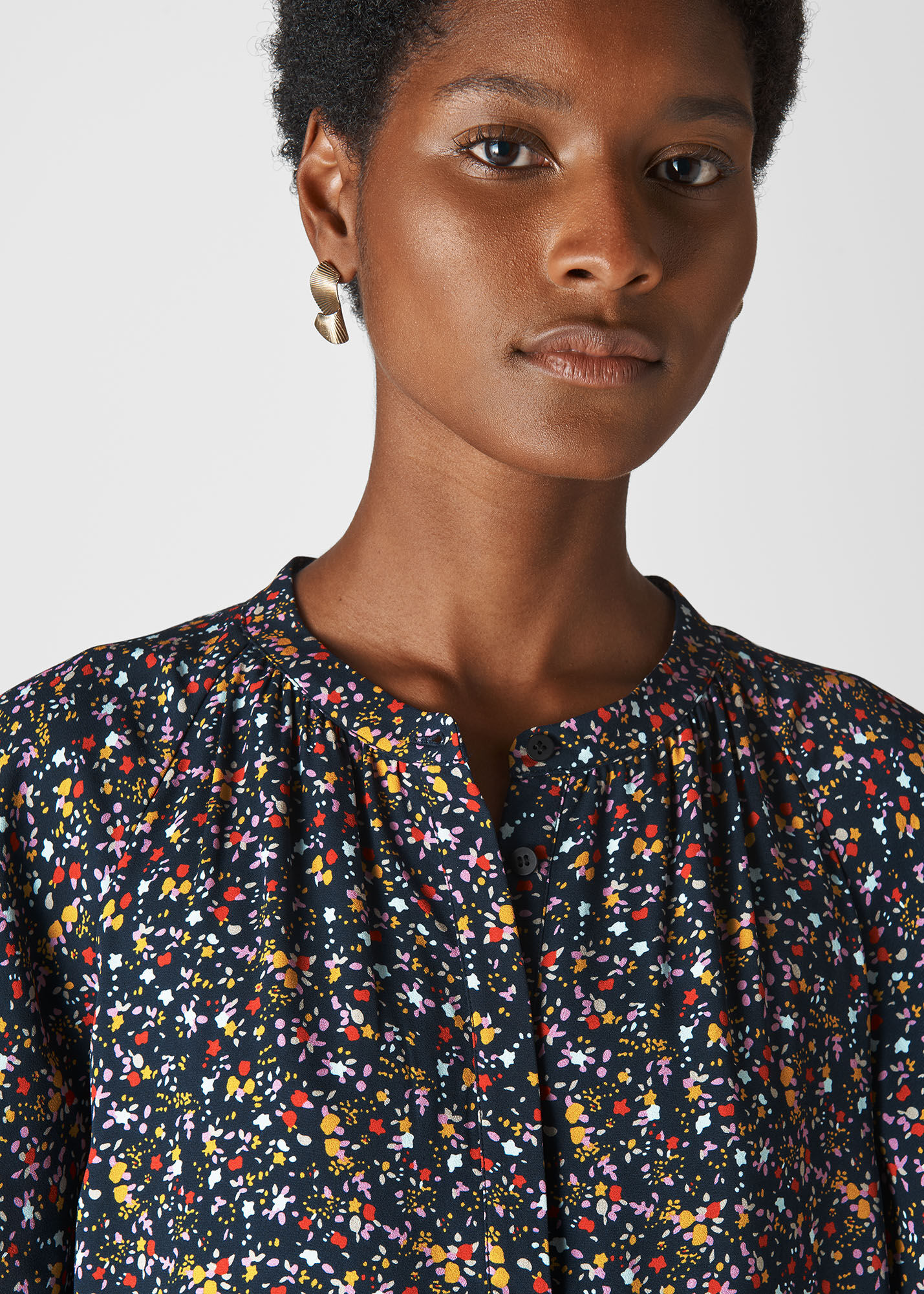 Whistles ditsy blossom midi shirt dress store