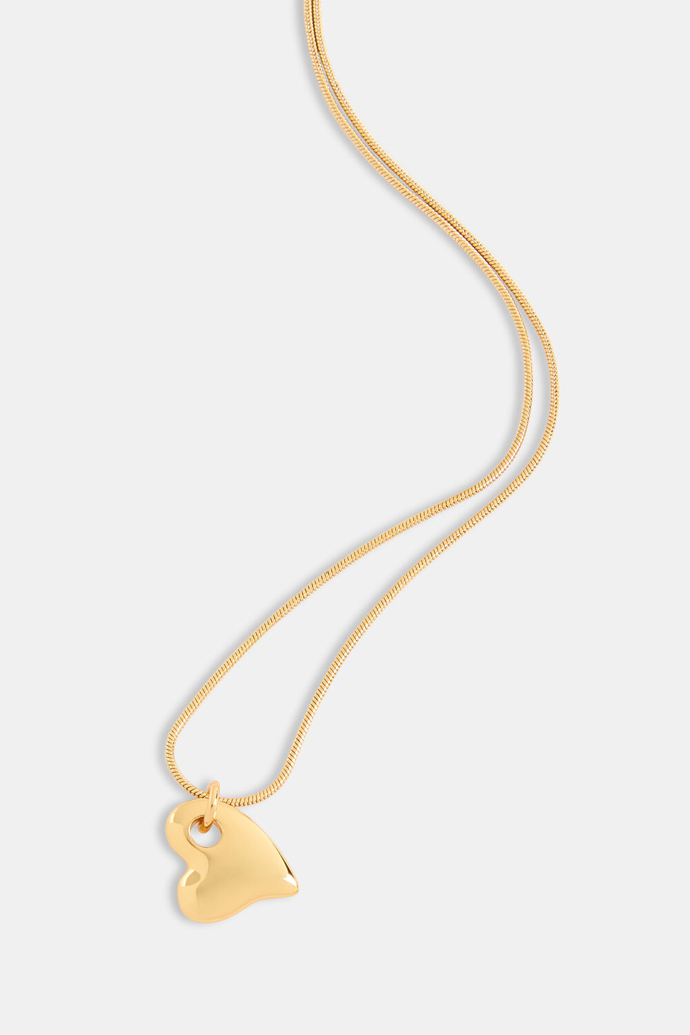 Curved Heart Chain Necklace