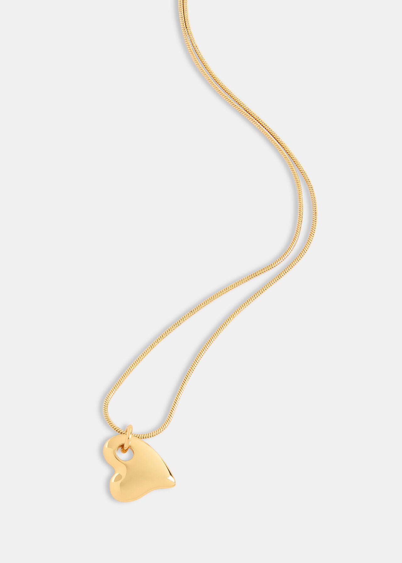 Curved Heart Chain Necklace