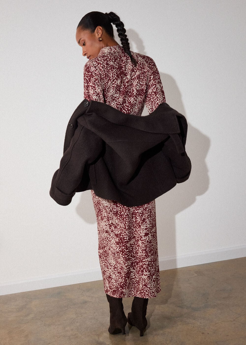 Feathered Animal Shirt Dress