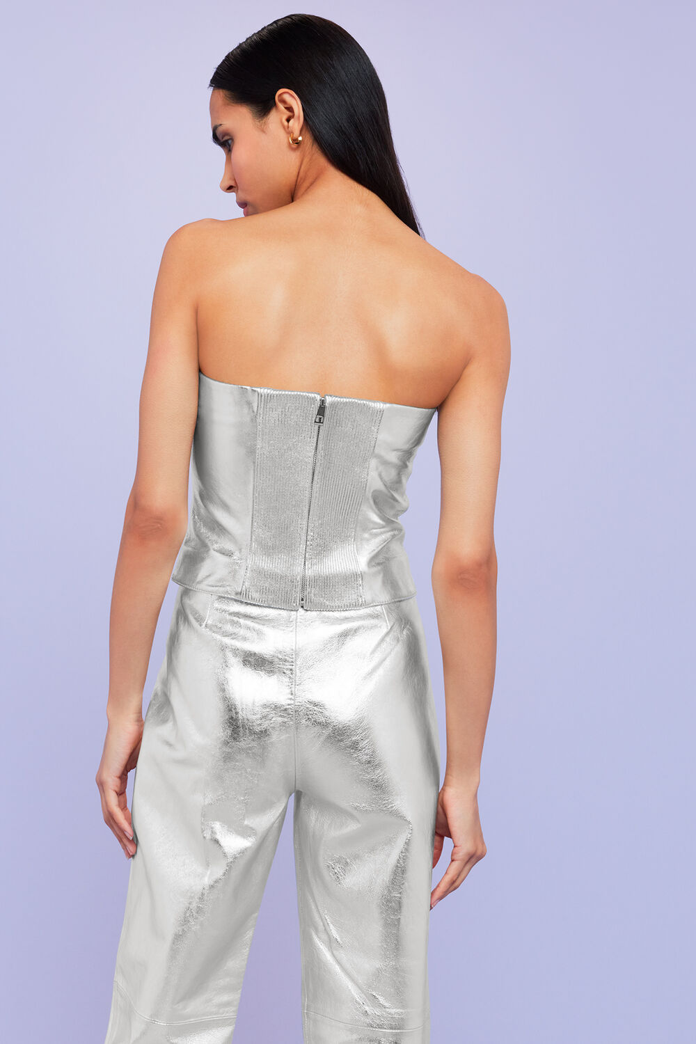 Cosmo Leather Bandeau Top