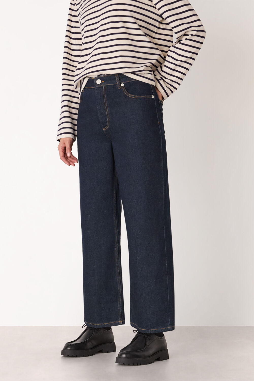 Dark Denim Straight Ankle Length Jean
