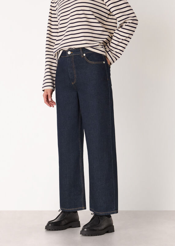 Dark Denim Straight Ankle Length Jean