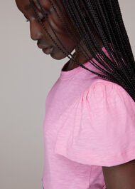 Cotton Frill Sleeve T Shirt