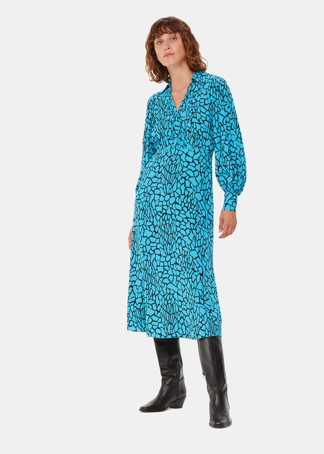 Terrazzo Print Midi Dress