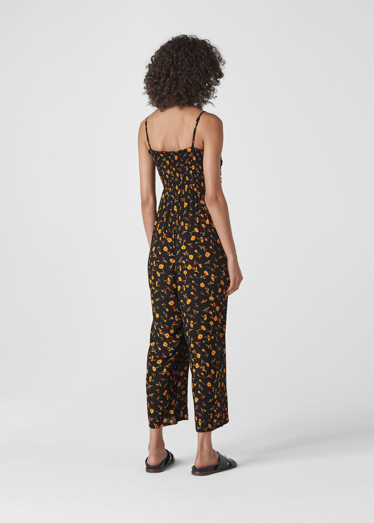 Aster Floral Textured Jumpsuit Black/Multi