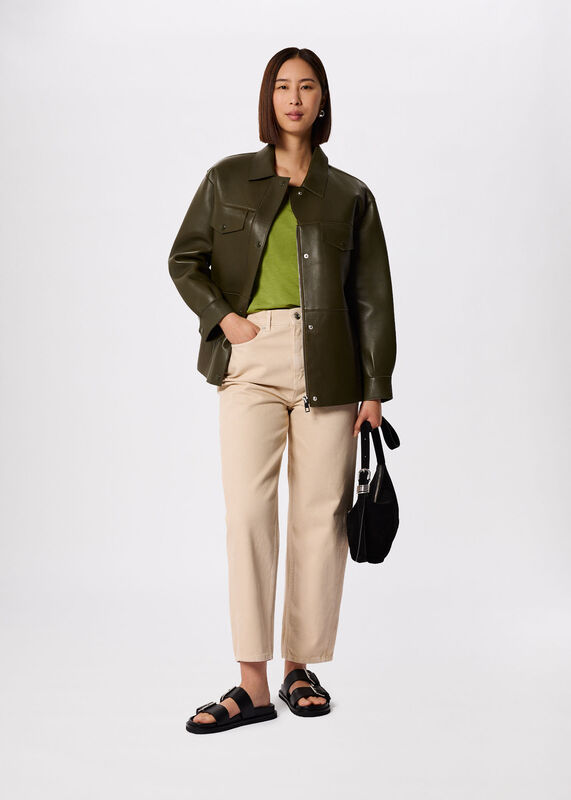 Green Willa V-Neck Cap Sleeve Tee