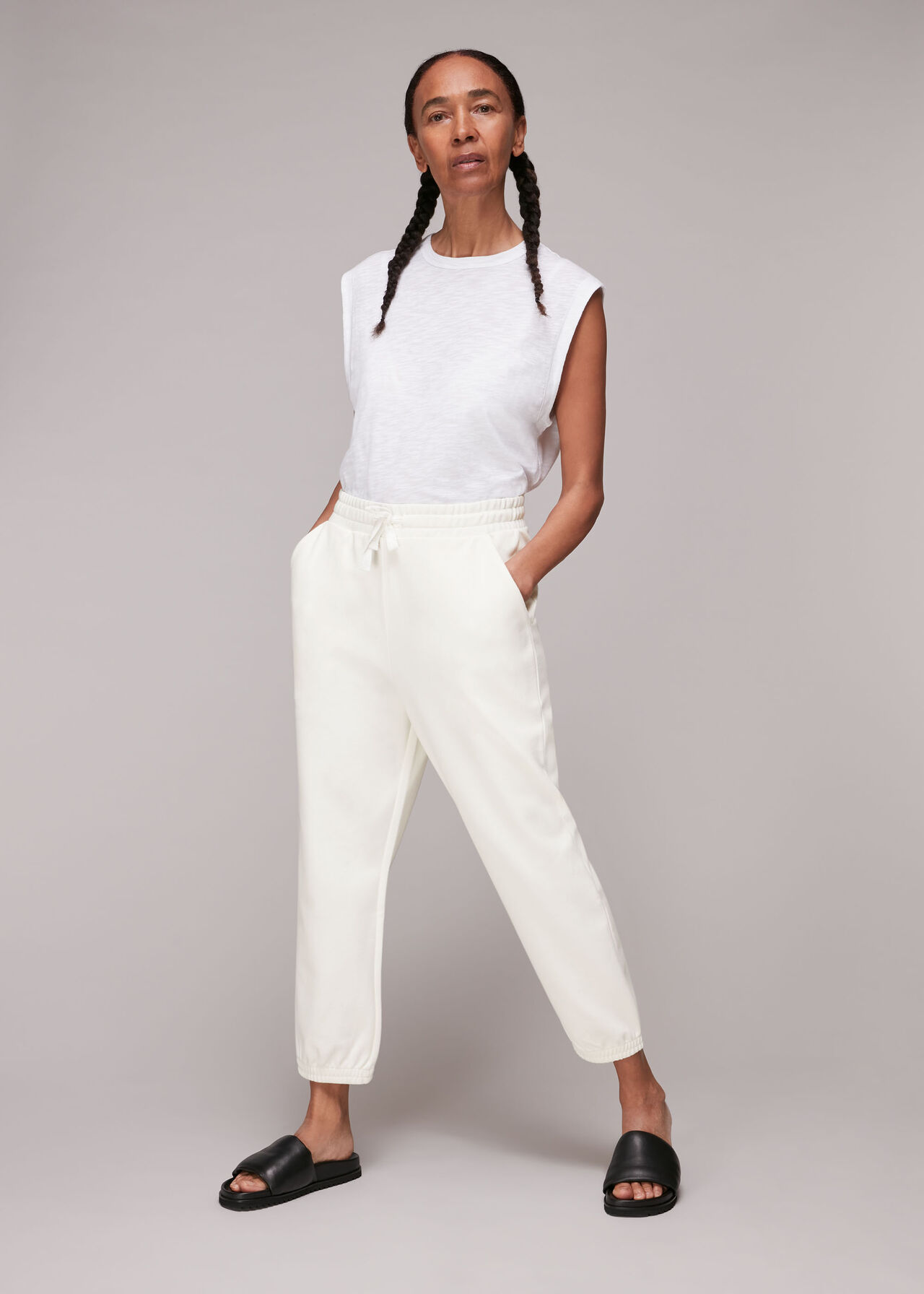 Ivory Cropped Jogger, WHISTLES