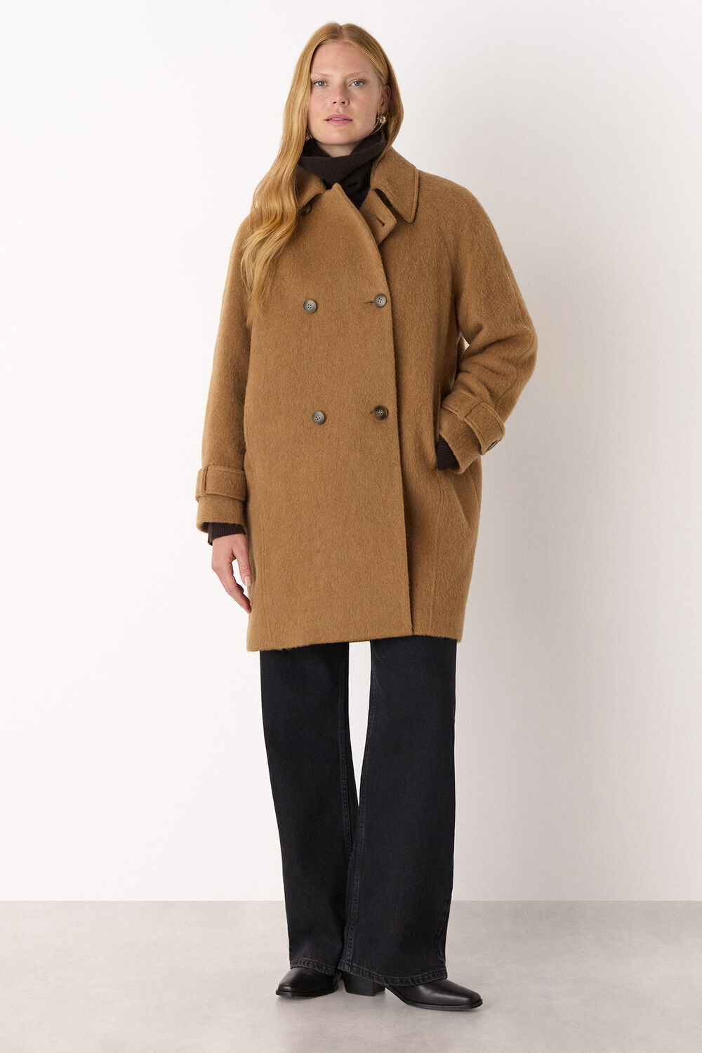 Brushed Wool Pea Coat