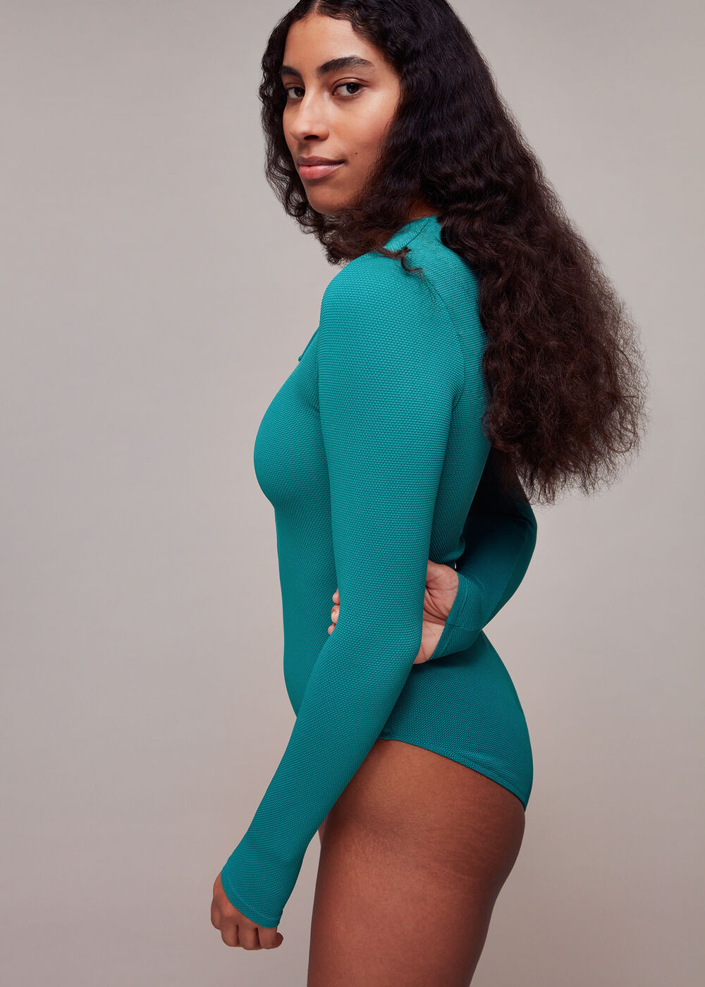 Long Sleeve Texture Swimsuit