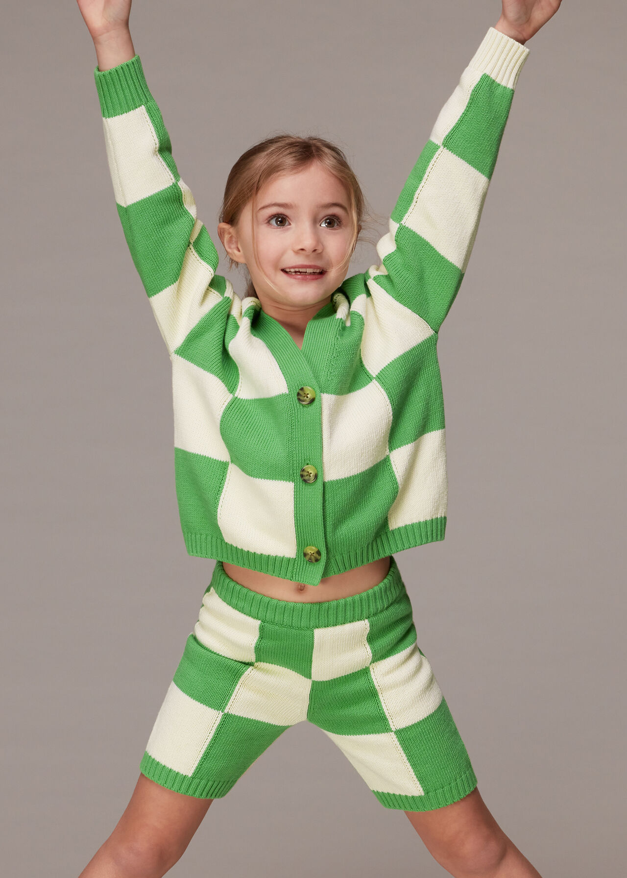 Checkerboard Knit Cardigan