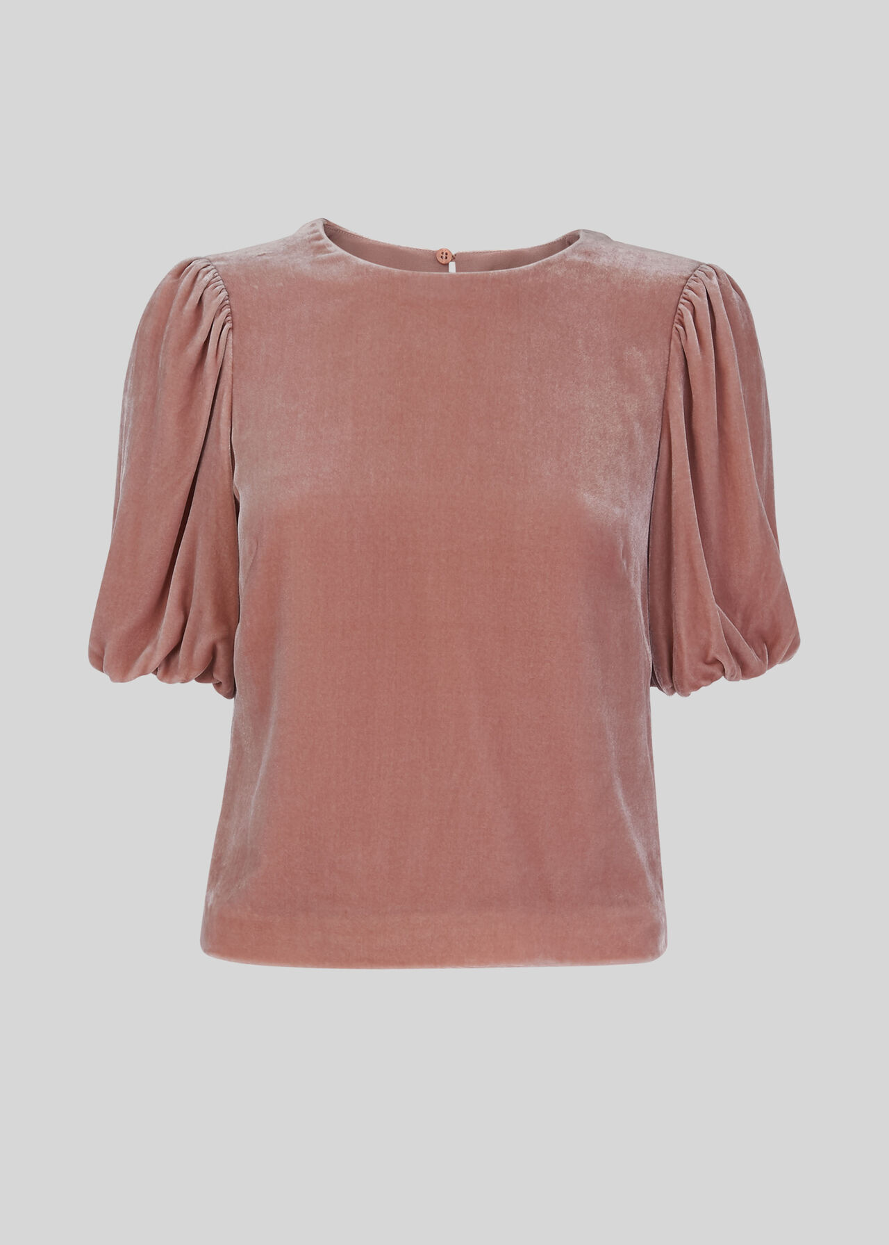 Velvet Silk Mix Top Pale Pink