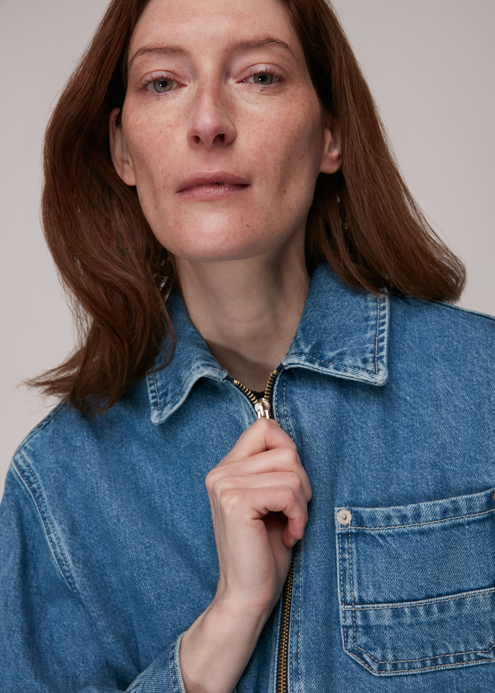 Denim Zip Front Denim Cargo Jacket | WHISTLES | Whistles US | Denim Zip Front Denim Cargo Jacket | WHISTLES | Whistles US |