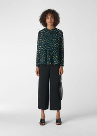 Scattered Floral Pintuck Shirt Green/Multi