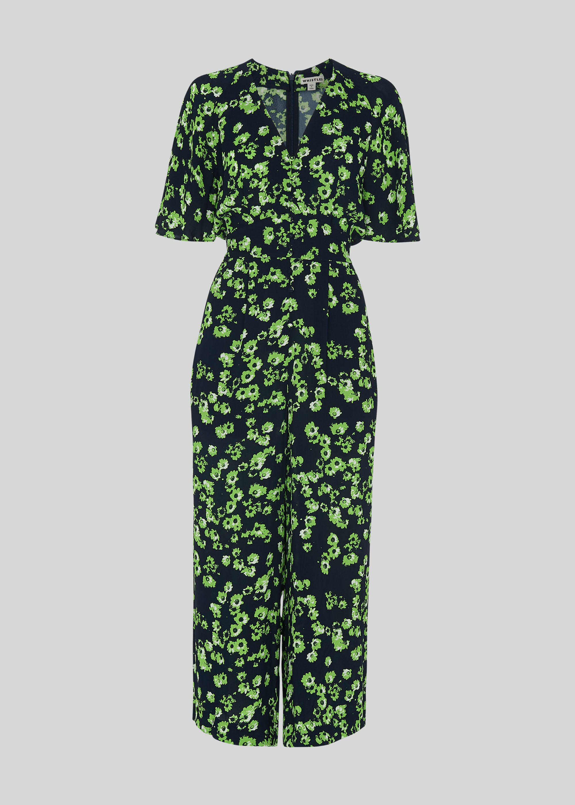 Navy Multi Digital Daisy Print Jumpsuit WHISTLES Whistles UK