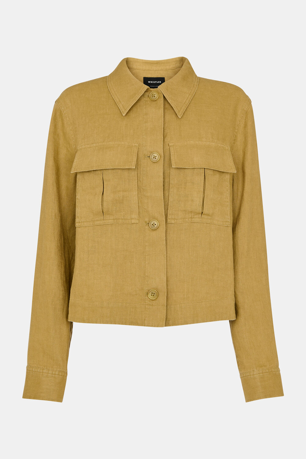 Olive Abby Linen Casual Jacket