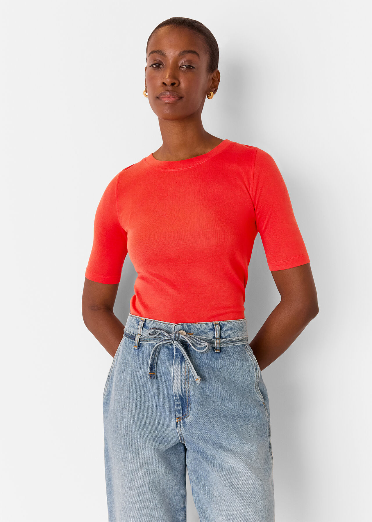 Slim Crew Neck Top