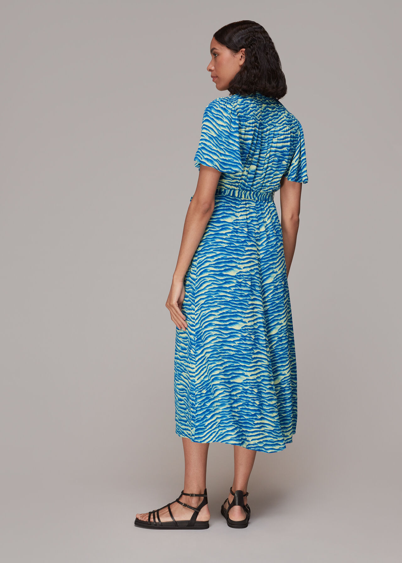 Seafoam Zebra Midi Dress