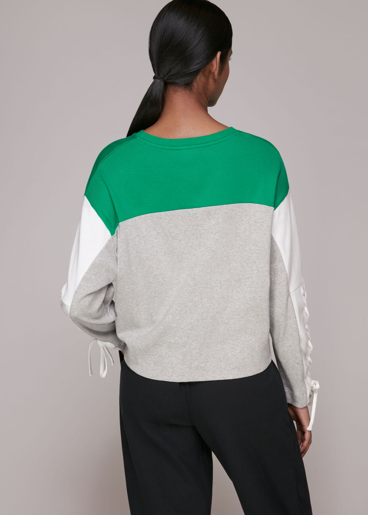Multicolour Tie Sleeve Colourblock Sweat | WHISTLES | Whistles