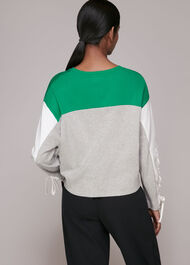 Tie Sleeve Colourblock Sweat
