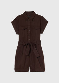 Pocket Detail Linen Playsuit