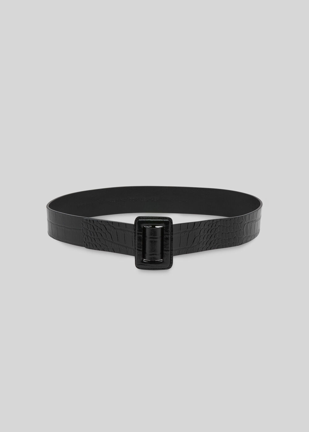 Croc Leather Belt Black