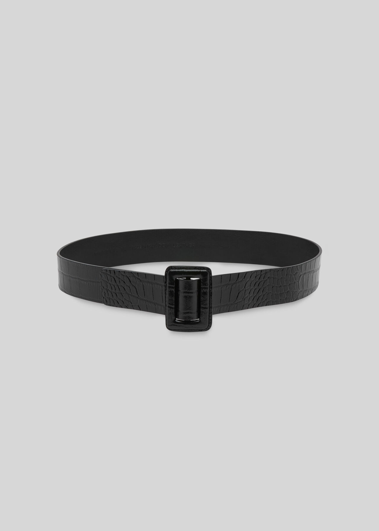 Croc Leather Belt Black