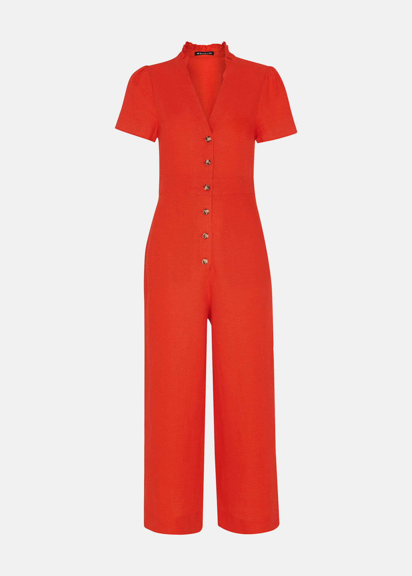 Red Emmie Linen Jumpsuit WHISTLES