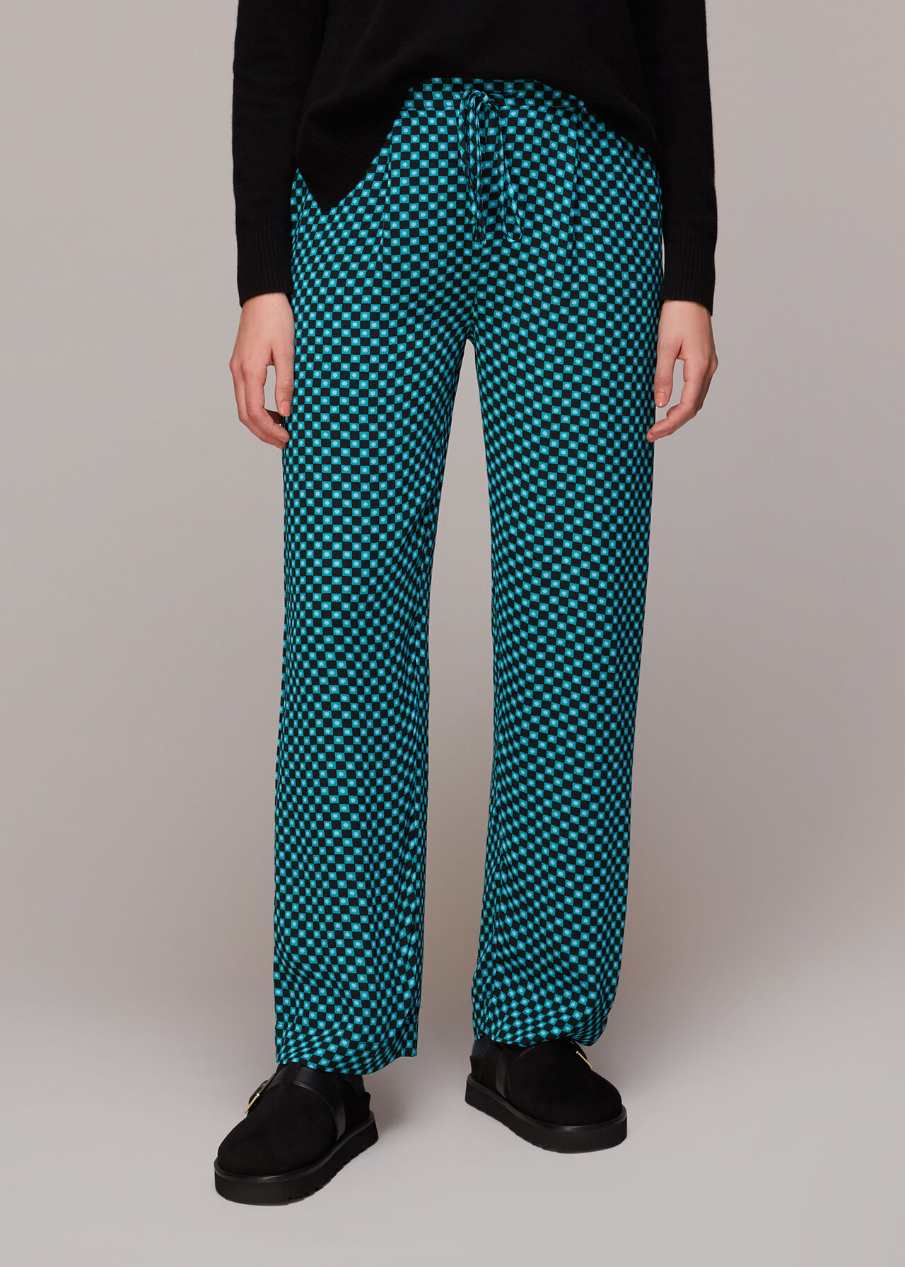 Pippa Star Check Print Trouser