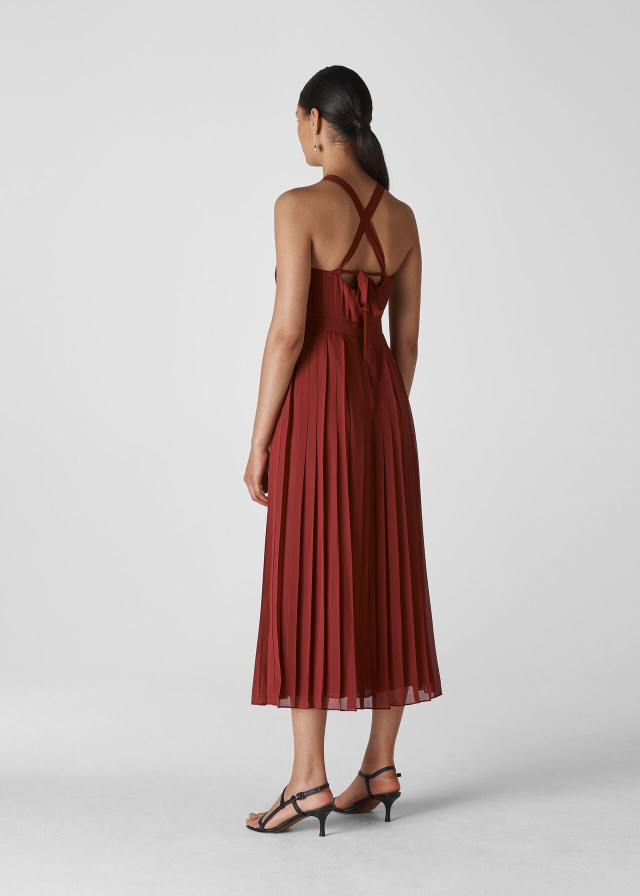 Kyra Pleated Dress Burgundy