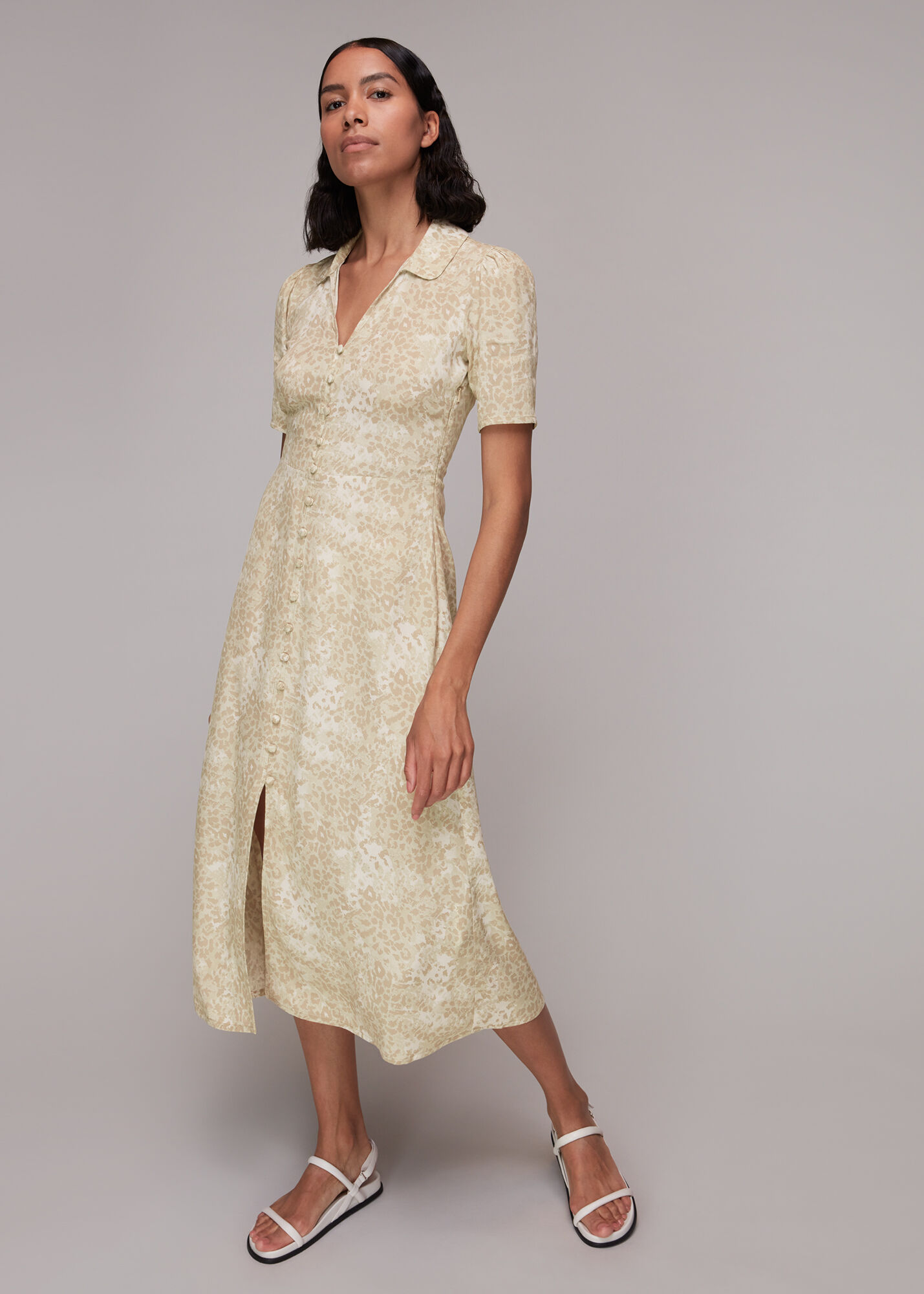 Multicolour Rowan Hyena Spot Midi Dress WHISTLES