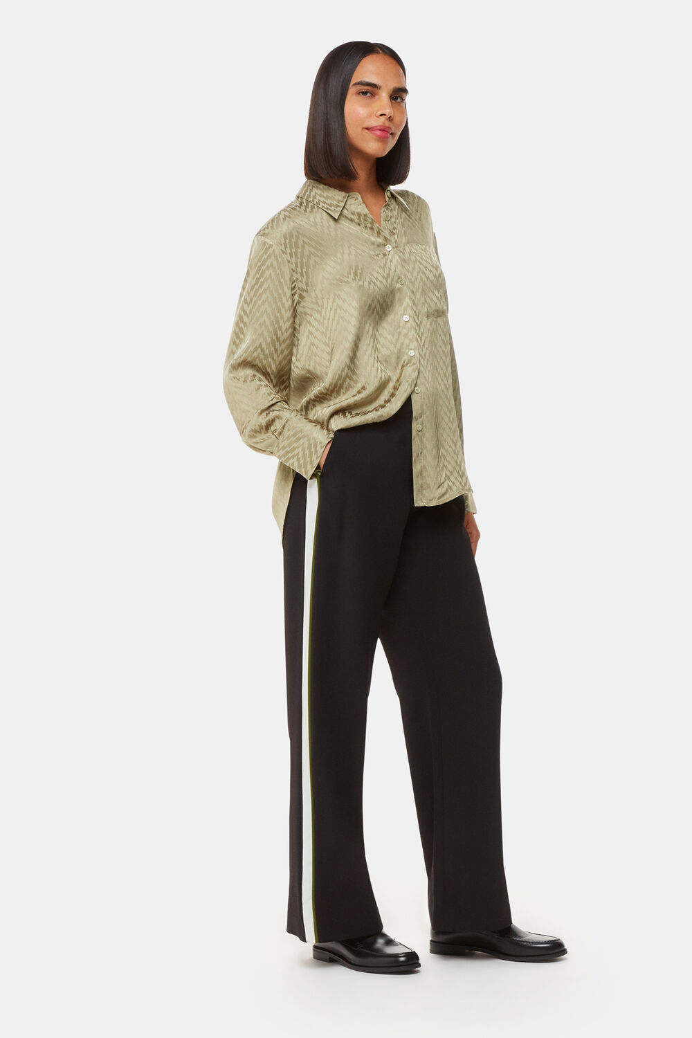 Jacquard Zig Zag Print Shirt