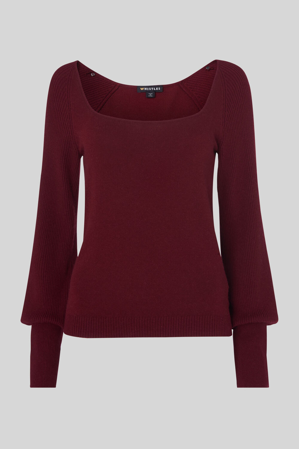 Square Neck Knit Burgundy